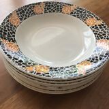 Lot de 7 assiettes creuses Art Déco