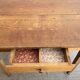 Authentic vintage farmhouse table in solid oak from the 50s and 60s