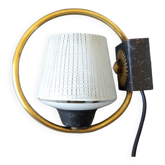 Night light 1960 in brass and black metal Vintage.