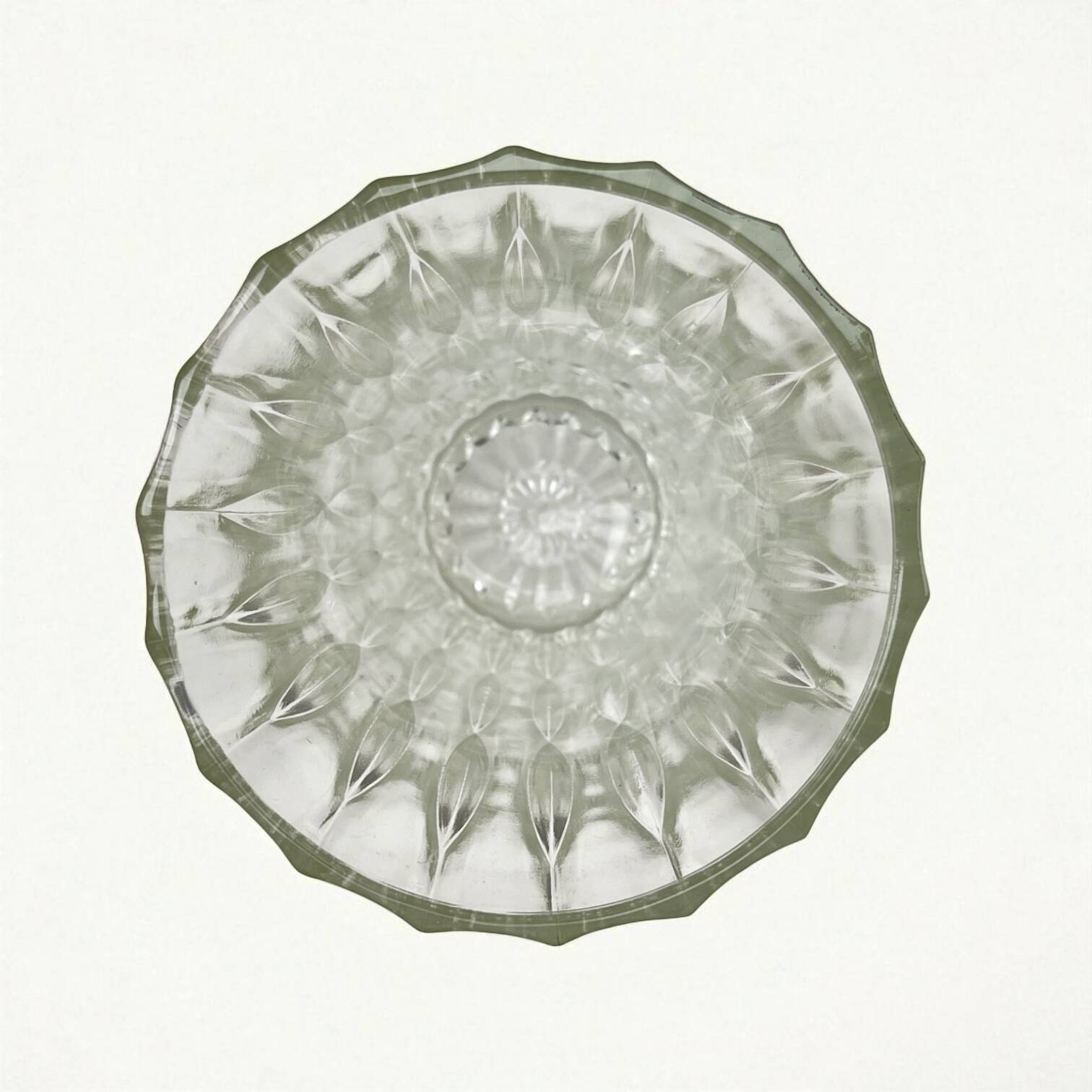 Large Art Deco glass vase with elongated diamond pattern, 1930s