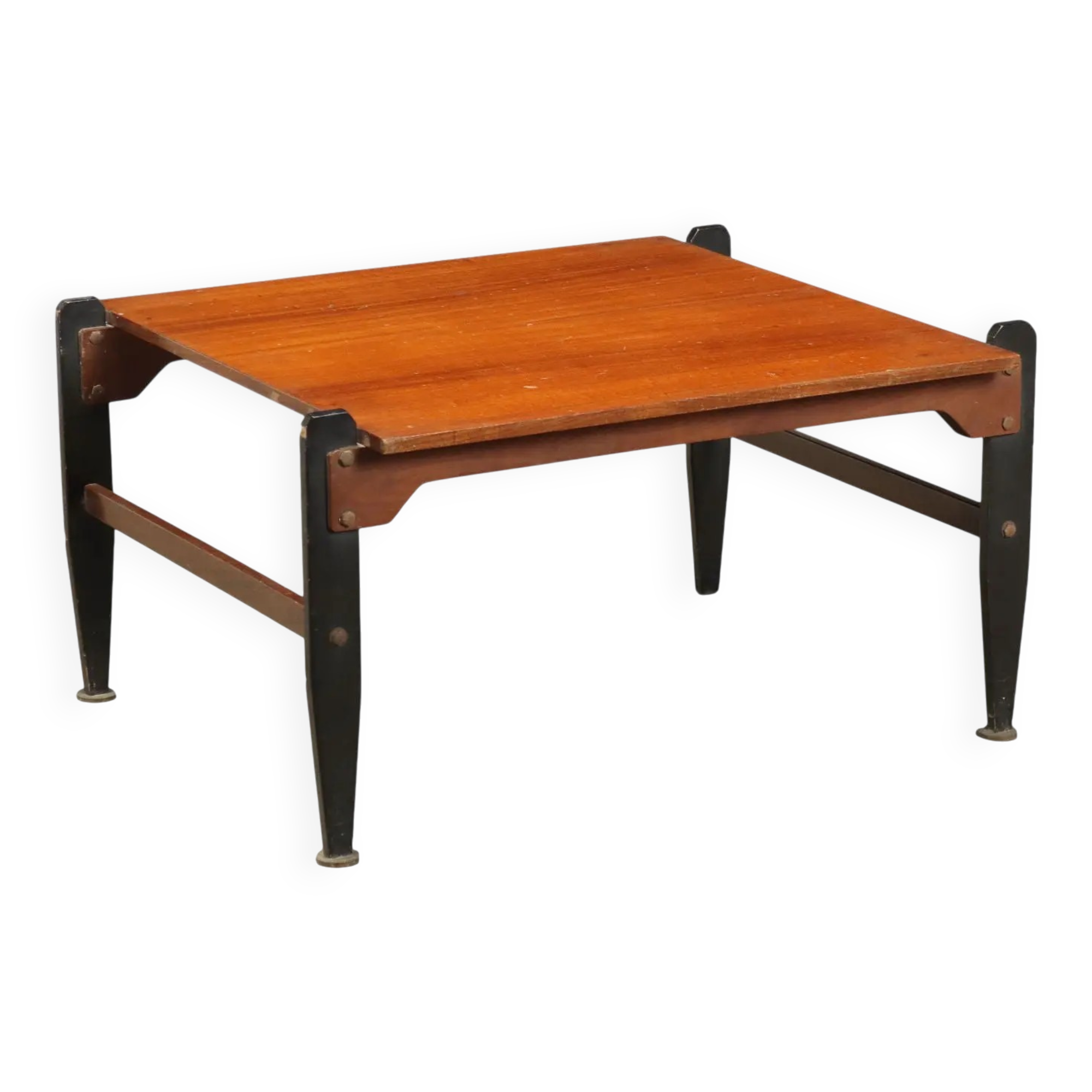 Vintage coffee table from the 1960s made of solid wood veneered with mahogany.