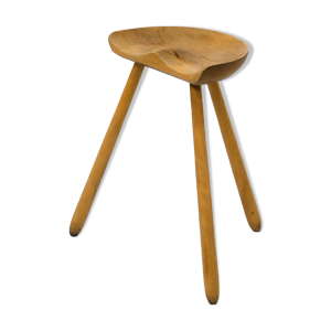 Tabouret sculptural en bois de