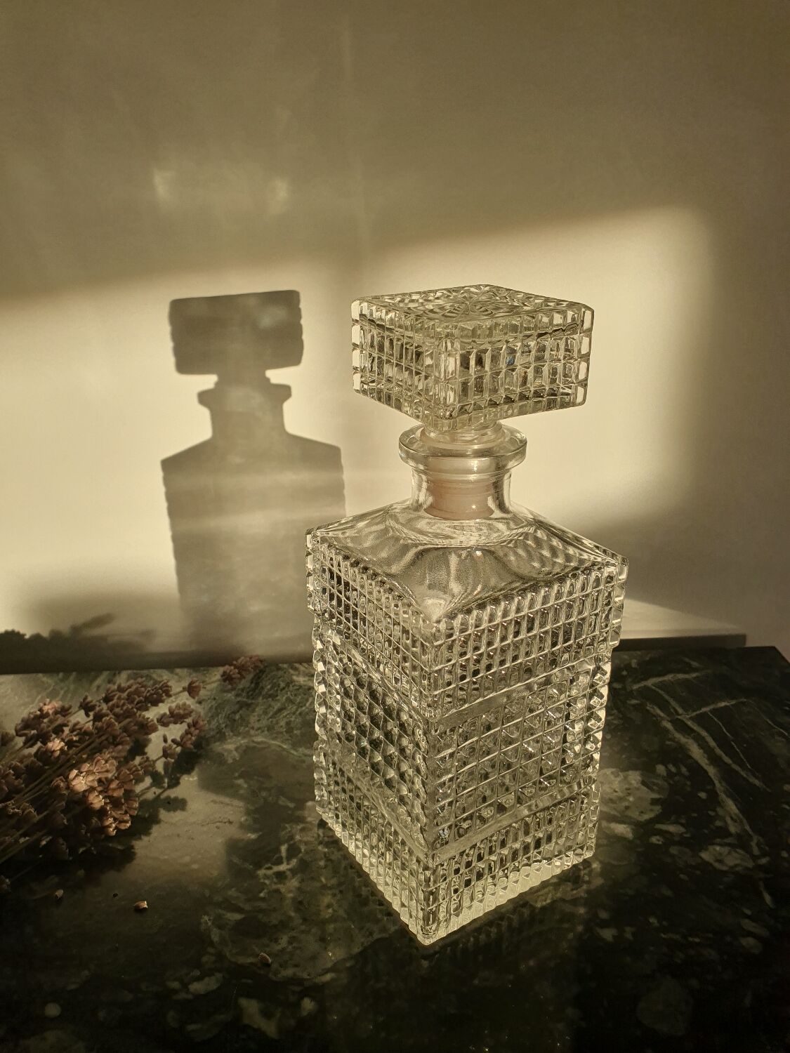 Carafe en verre français des années 1960-1970