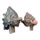Indonesian wooden puppet heads