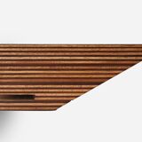 Mid-century teak mirror with shelve by De Coene, Belgium ca. 1960