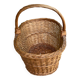 Round woven wicker basket with handle
