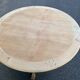 Extendable round dining table with central leg, renovated in raw wood, 20th century