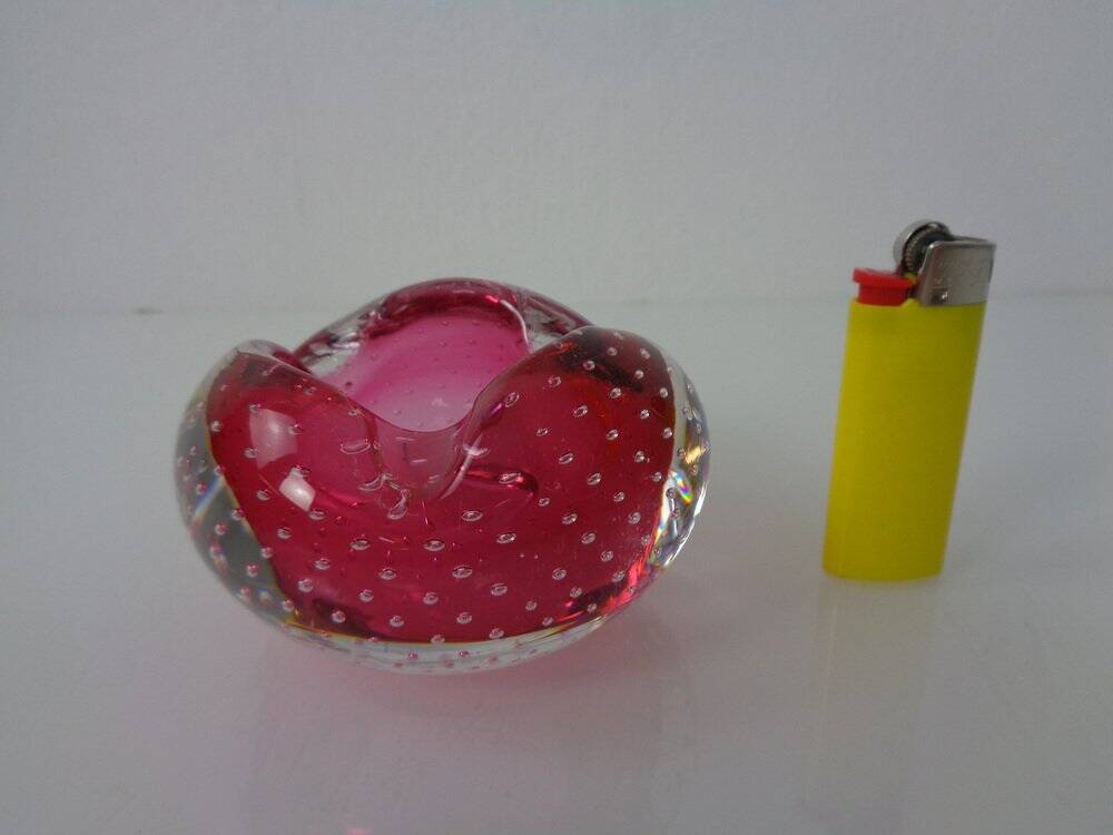 Pink Sommerso Murano Glass Ashtray, Italy, 1960s