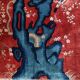 Antique 1920s Chinese Art Deco rug, Birds & Bamboo, 88cm x 184cm