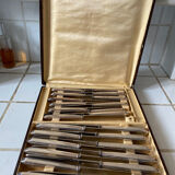 Box of silver metal knives