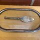 Foie gras service jd france platter + silver metal spatula + vintage glass
