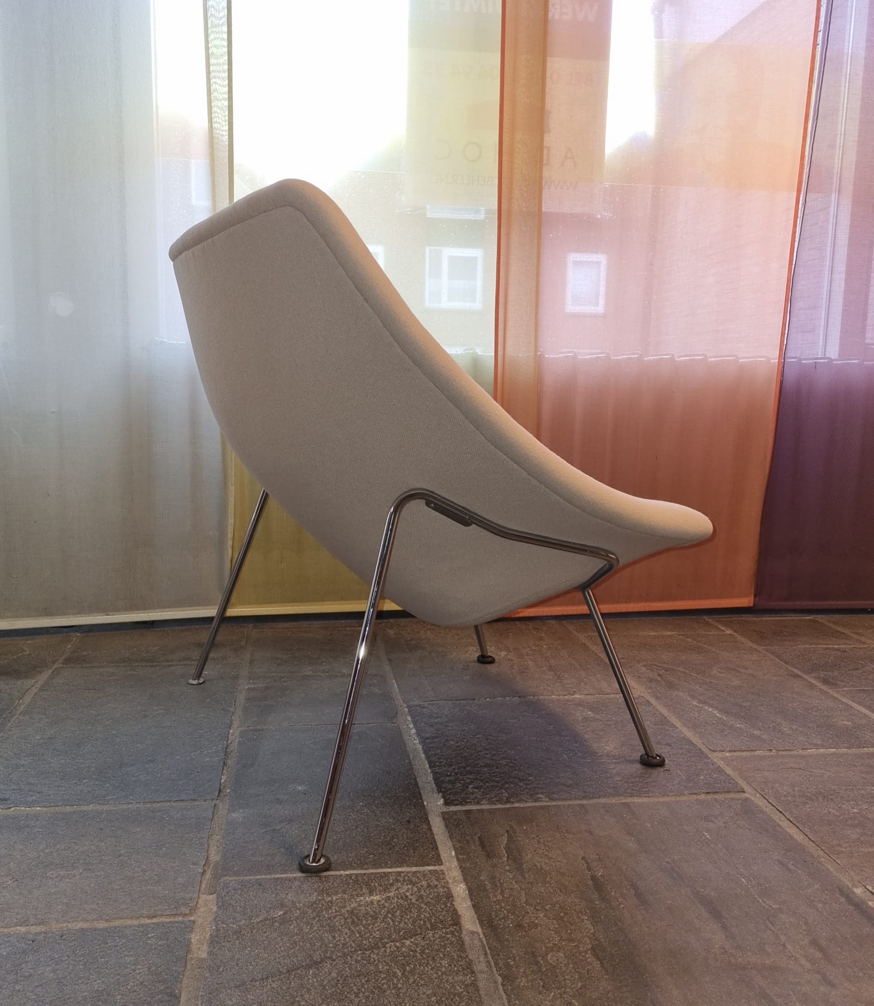 Pierre Paulin Oyster armchair reupholstered