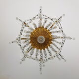 Superb bronze chandelier and Crystal pendants