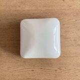 Square wall and ceiling light in white opaline glass, 1960-1970