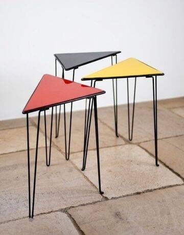3 small vintage tables