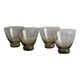 4 thin smoked glass water glasses