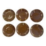 6 small vintage ceramic plates from the 1960s.