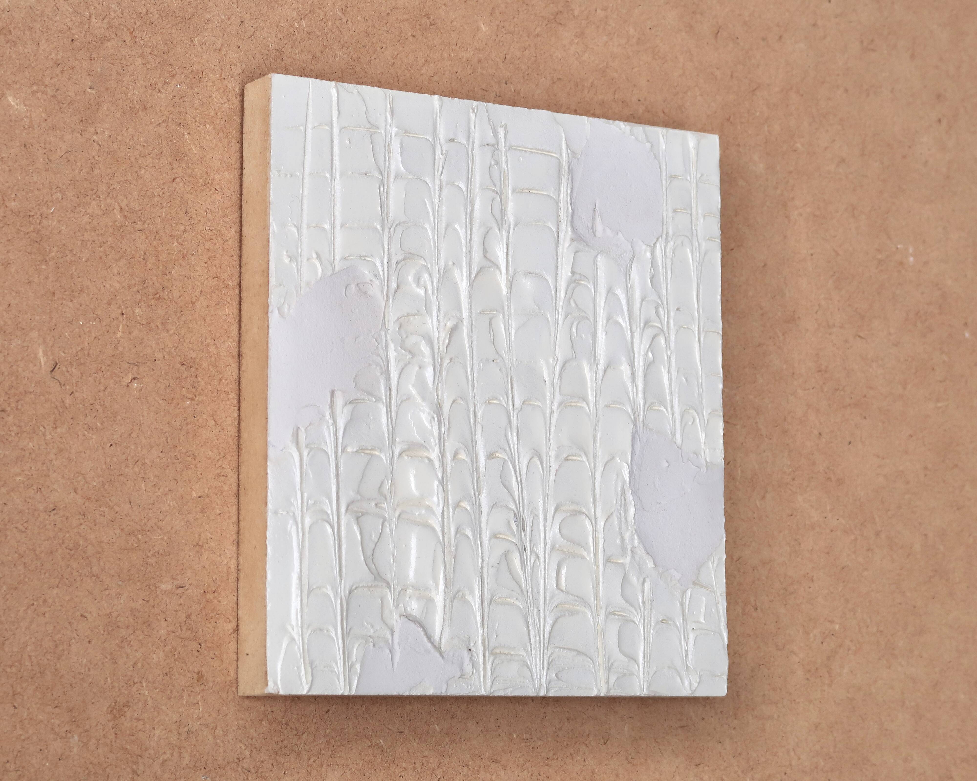 Small minimalist painting, textured white by Vincent Dufresne.