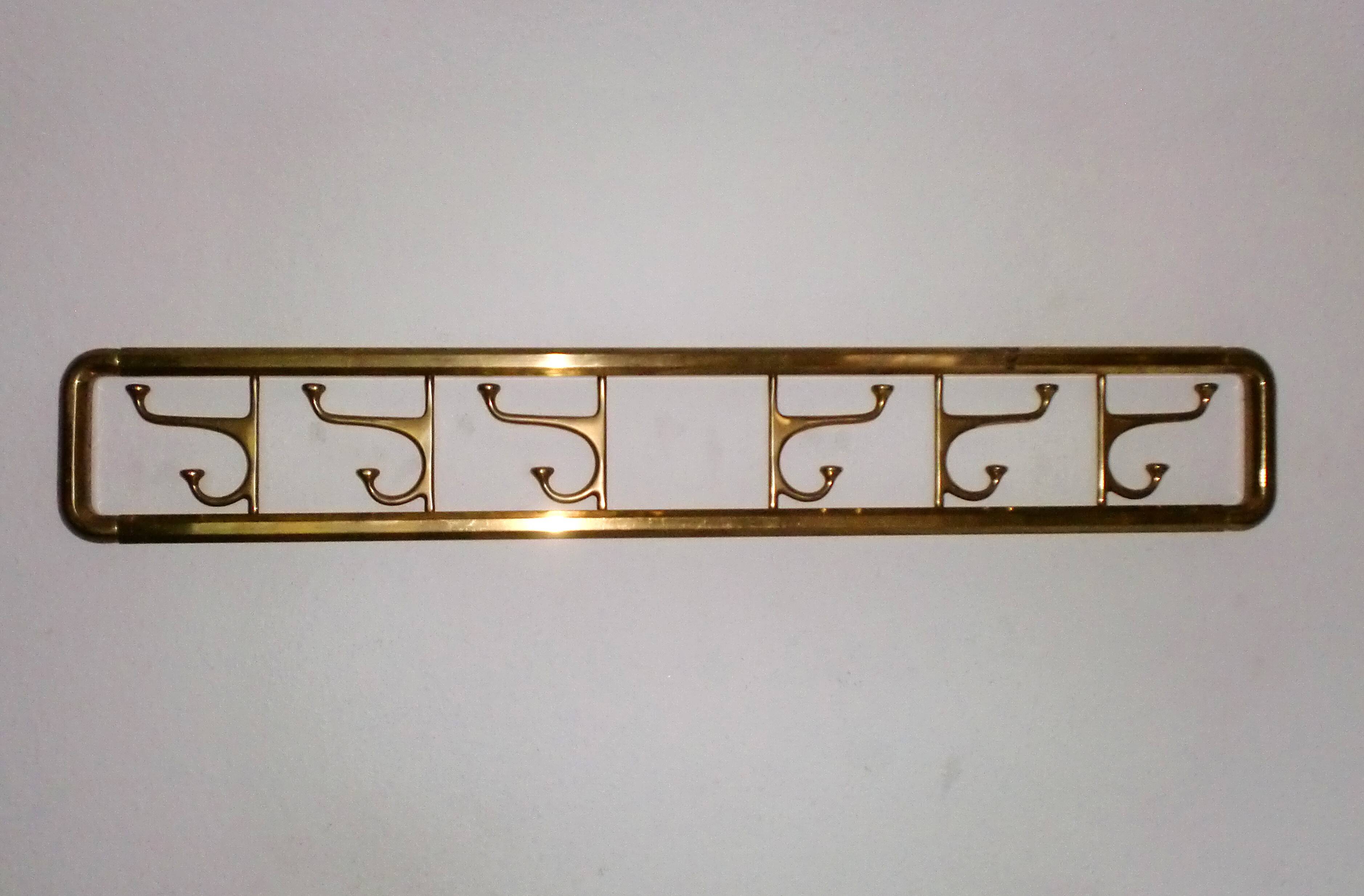 Art-Deco brass Coat Rack & one Hanger, France, 1940s