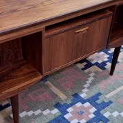 Rosewood mid century double sided desk by J Svenstrup, Denmark 1960s