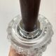 Scandinavian pendant lamp in molded glass and teak