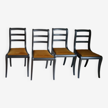 4 chaises assises velours