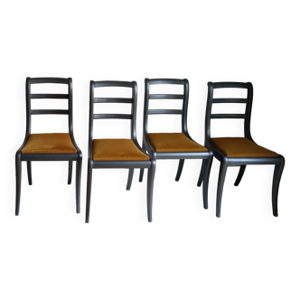 4 velvet seated chairs