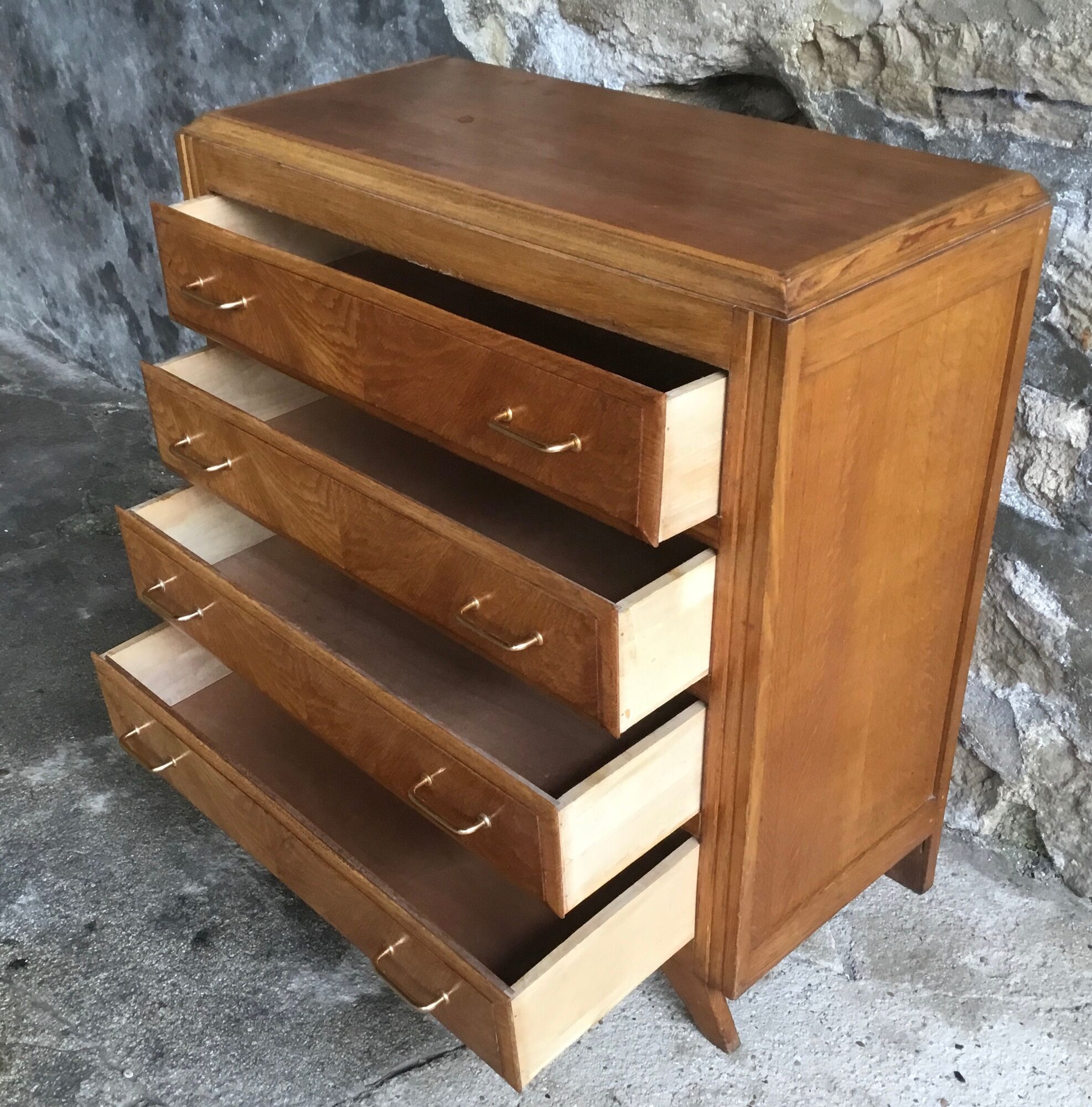 Vintage chest of drawers with compass legs - 4 drawers - 1960