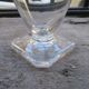 3 white wine glasses 11cl Daum crystal with square art deco base h 9.3cm