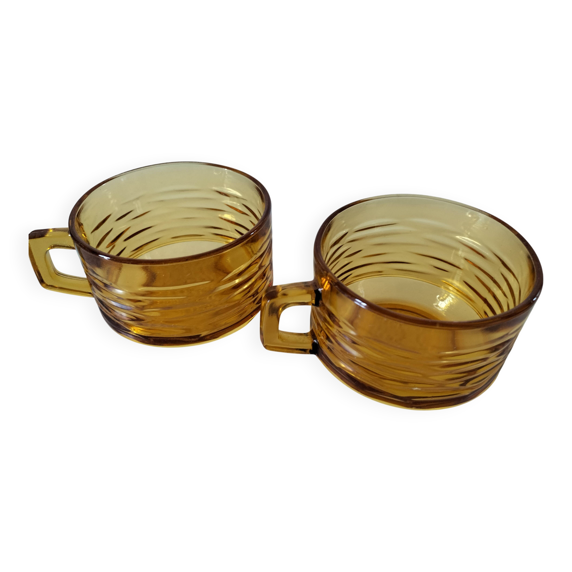 Duo of vintage vereco sunflower cups