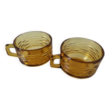 Duo of vintage vereco sunflower cups