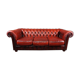 Chesterfield sofa 3 places in cowhide leather