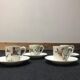Porcelain de Paris Espresso Cup & Saucer Set: Bird Motif, Gilded, 1950s