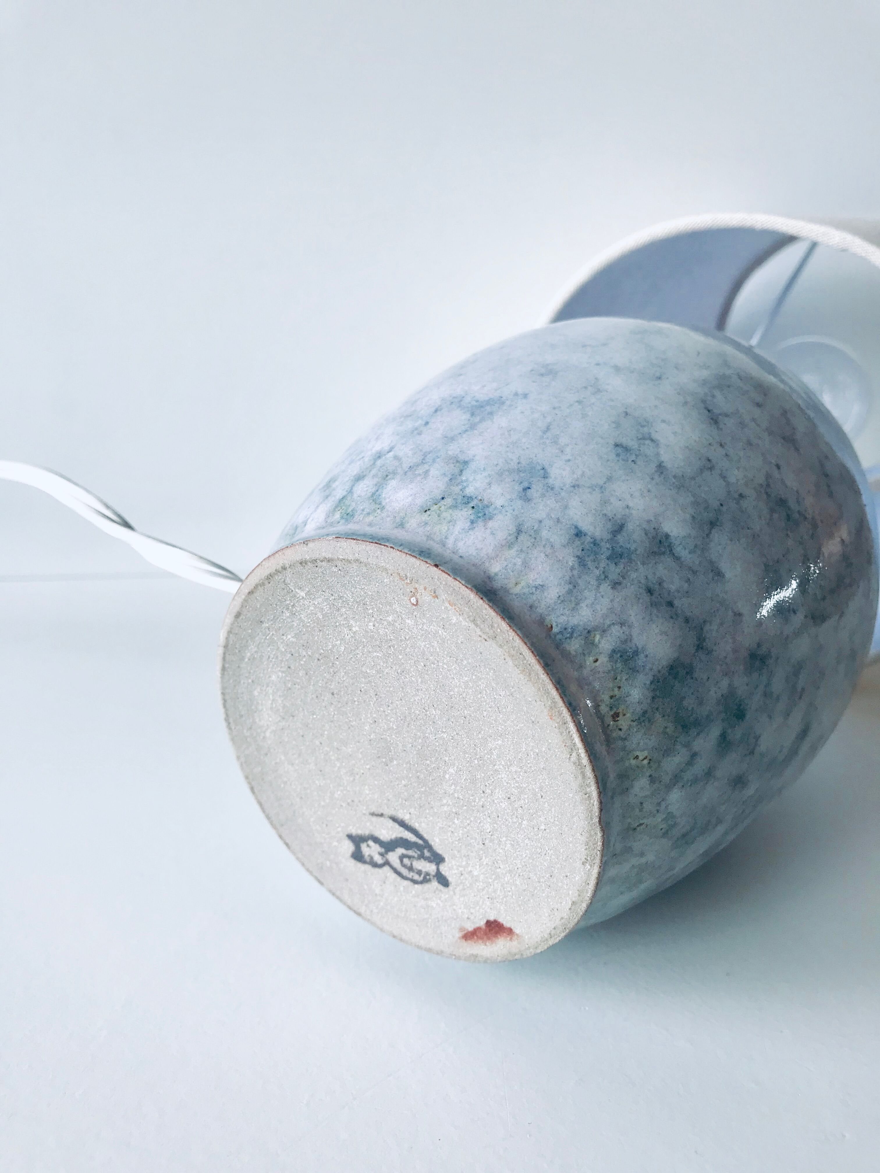 Ceramic lamp blue stoneware