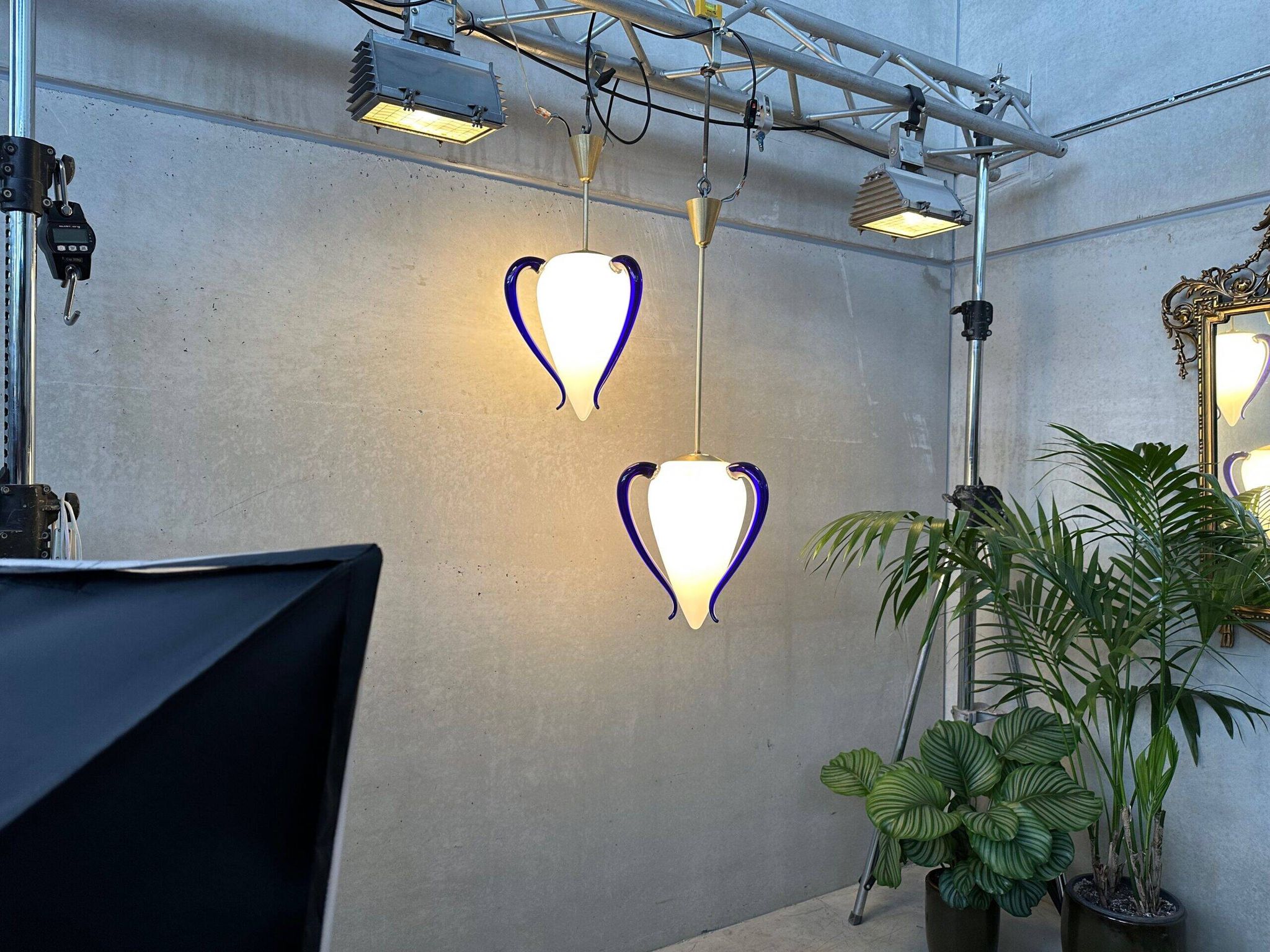 2x vintage 'Venexiana' pendant lamp – Barovier & Toso – Murano