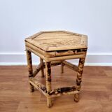 Vintage bamboo stool, plant stand