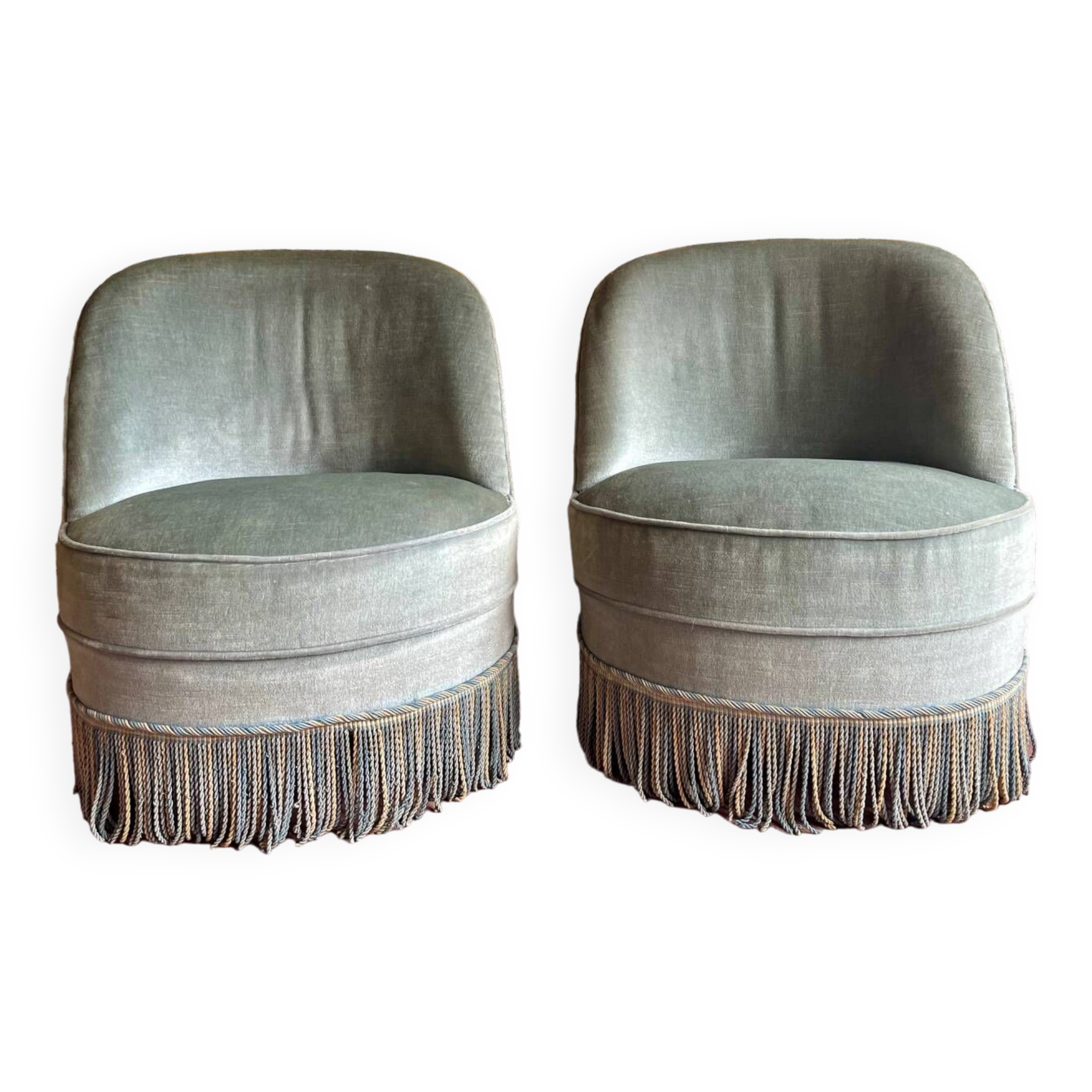 Old sky blue toad armchairs
