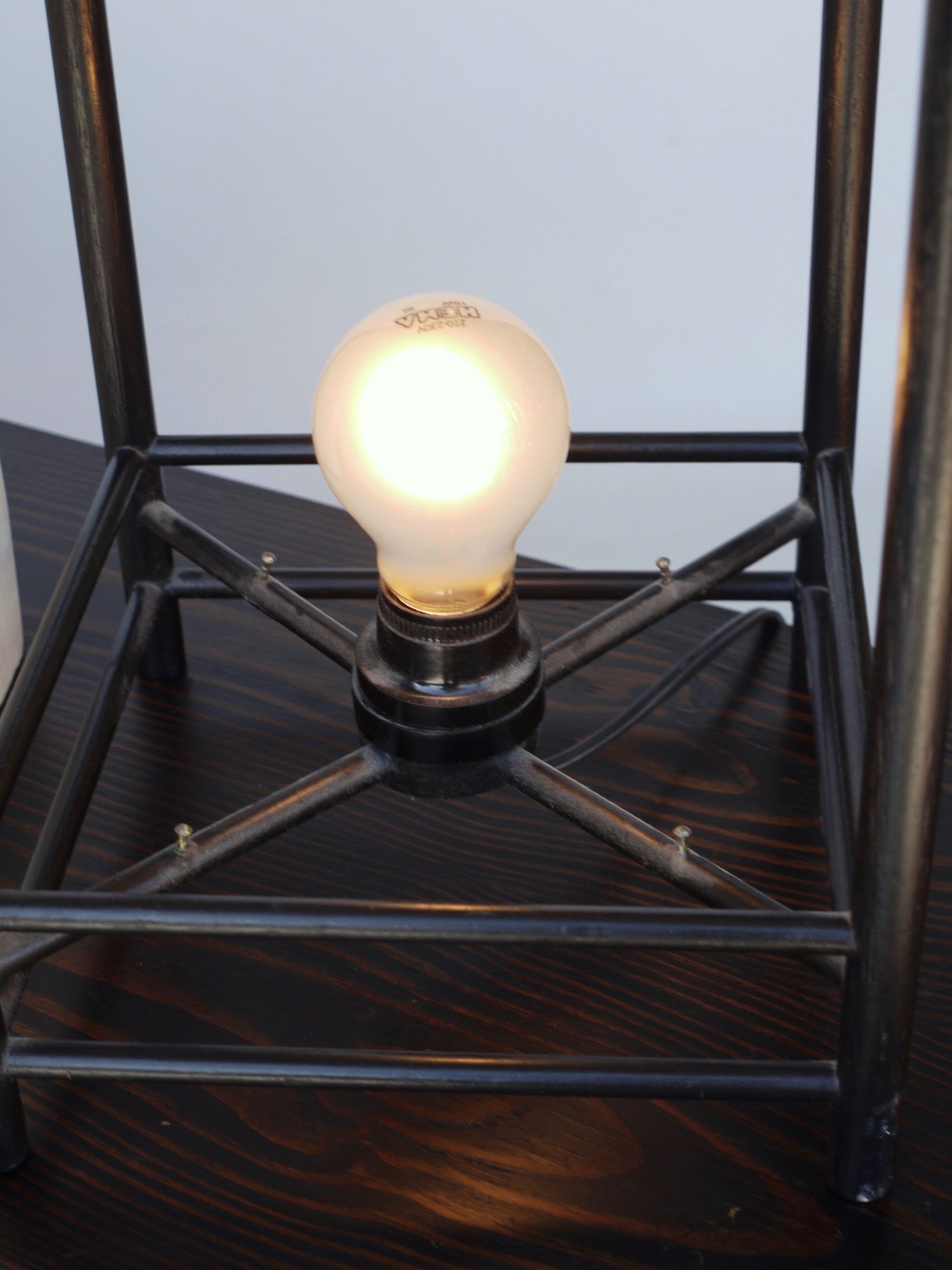 Pair of vintage Japanese style bedside lamps, 1980s