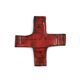 Red and orange ceramic wall cross, 1950s