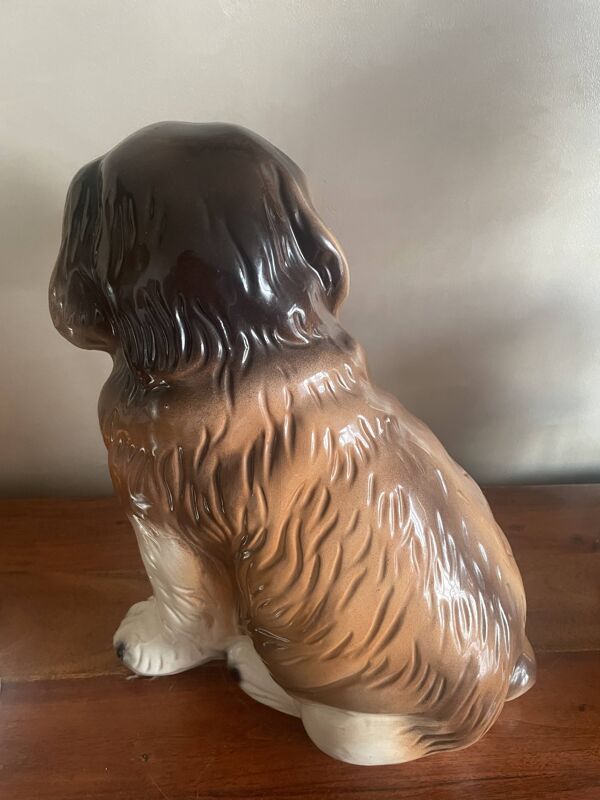Chien, St Bernard en céramique