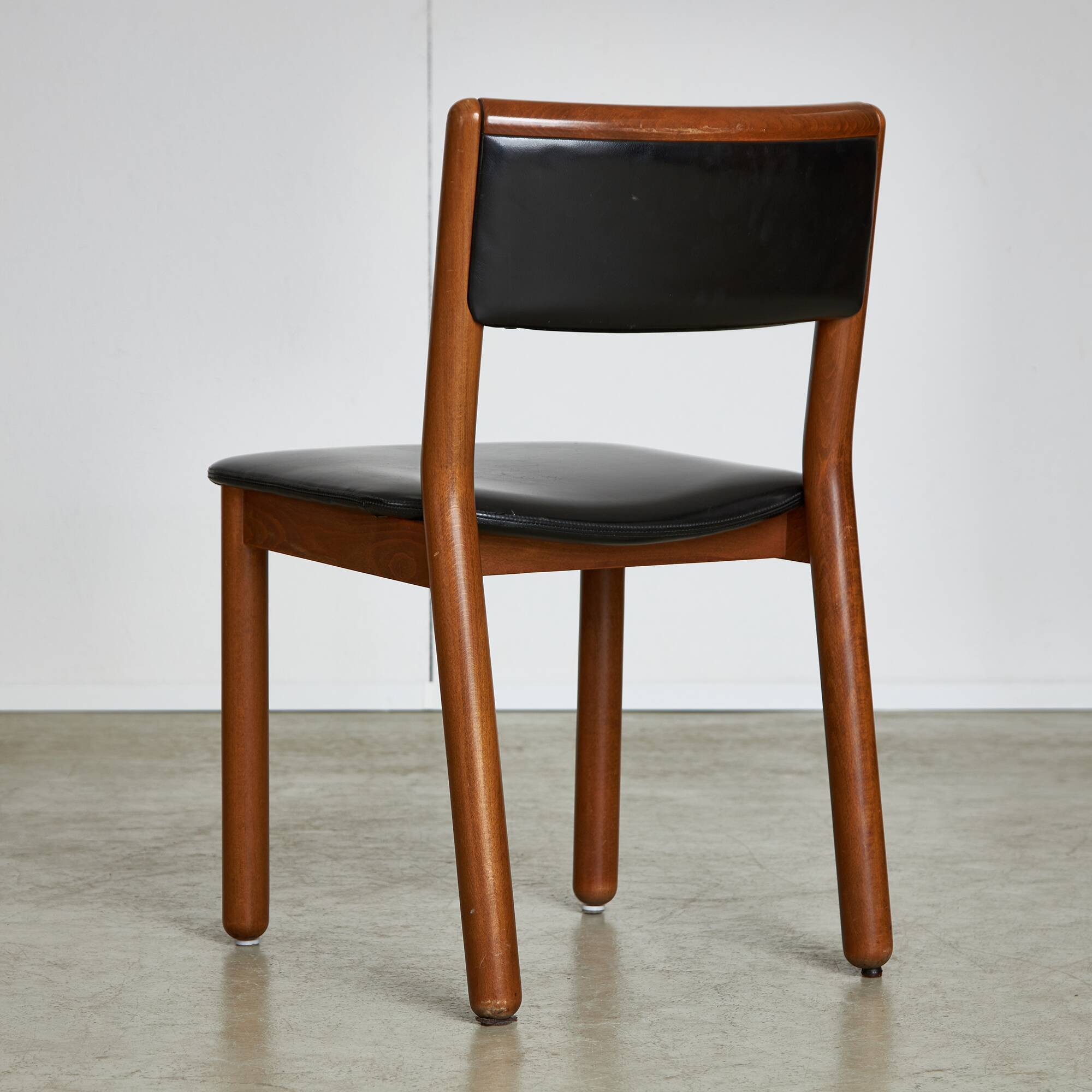 Set of Italian Leather Glossy Finish Chairs