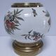 vase boule faïence laiton décor fleurs insectes début xxème