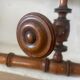 Coat rack with three hooks in turned bamboo-style wood, late 19th century