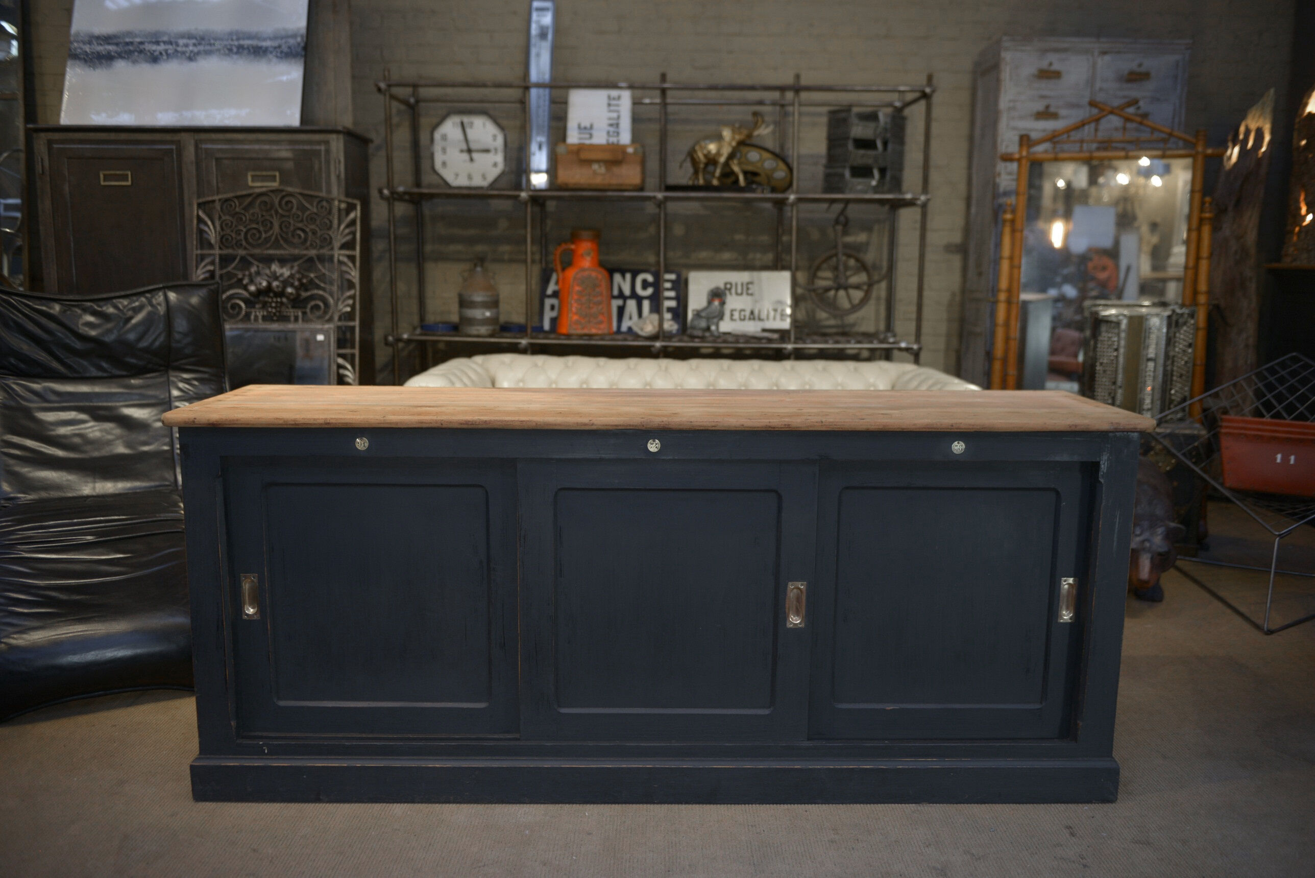 Low cabinet with sliding doors in fir 1930