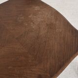 Pedestal table, old bedside table, Louis XV style, in wood and marble