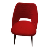 Red fur armchair from the 60s/70s