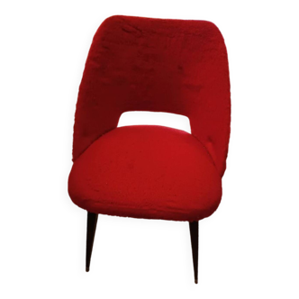 Fauteuil moumoute rouge an 60/70