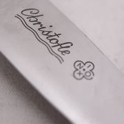 Christofle Rubans, 10 dessert knives, dessert, cheese, silver-plated metal.