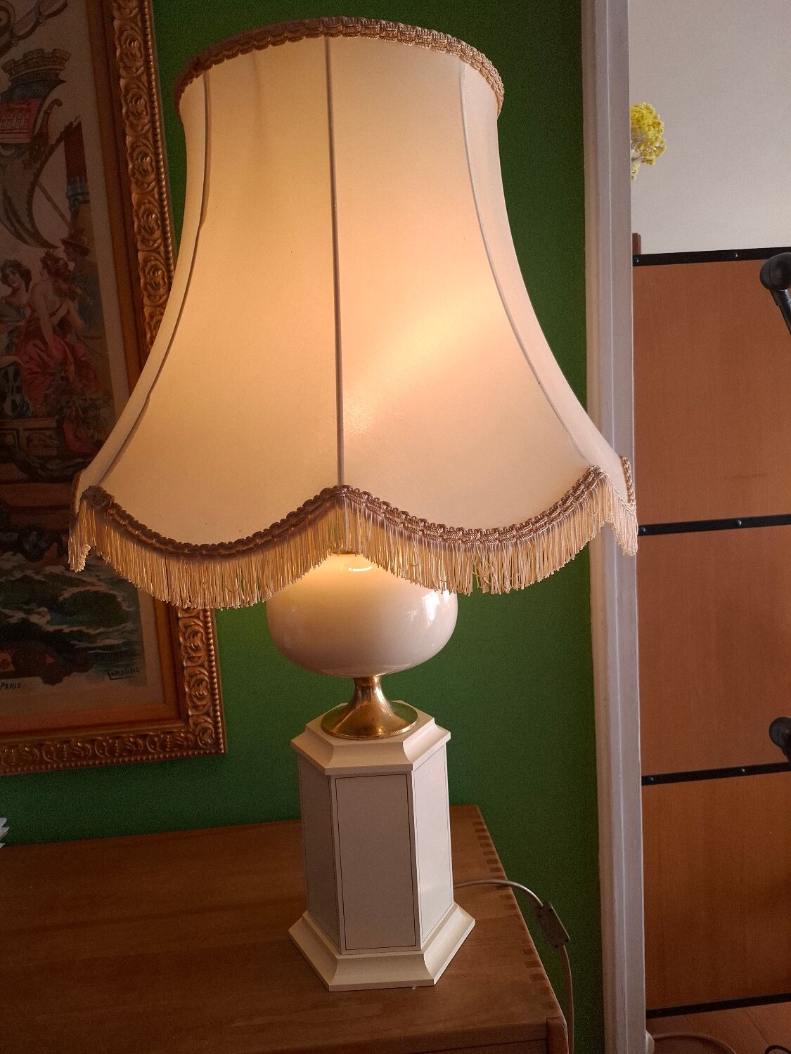 1980s lacquered metal lamp, the Dolphin