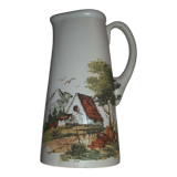 Ceramic pitcher with hand-painted decoration